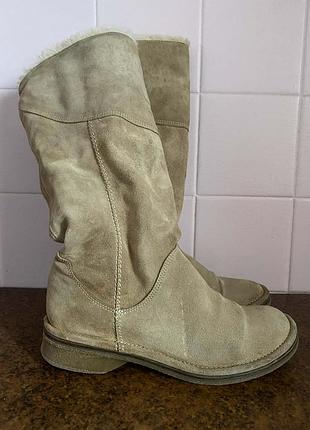 Сапоги carvela натур. замша р.37/38 ст. 25-24,5см бежевые угги