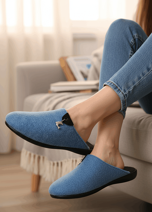 Фетровые тапочки "dolphine" голубые