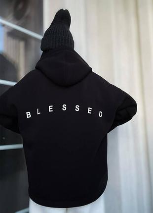 Теплый худи оверсайз с шнуровкой