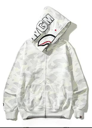 Зип -худи bape camo white белое