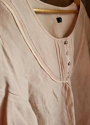 Пудрова льняна блуза