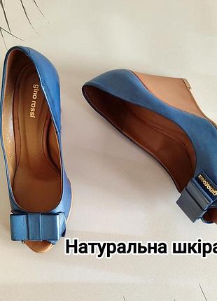 Натуральная кожа 💙 босоножки на танкетке vito rossi италия