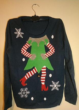 Новогодний свитер, кофта женская.