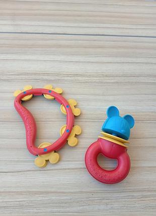 Набір брязкалець міккі мауса green toys, disney baby