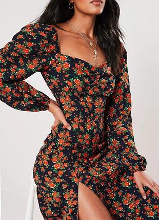 Распродажа платье missguided миди с разрезом и вырезом сердечками