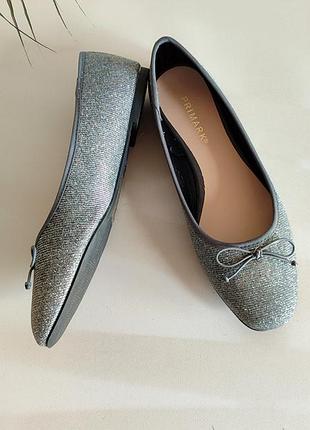 Нові гарні сріблясті блискучі балетки від primark