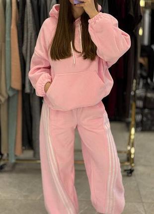 Теплый удобный уютный флисовый мягкий спортивный женский костюм