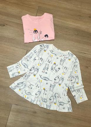 Набір, комплект, реглан, лонгслів, кофта на 4-5 років. ціна за 2шт.