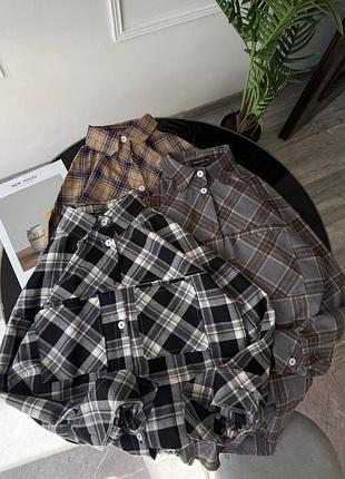 Сорочка картата oversize eveluna.shop