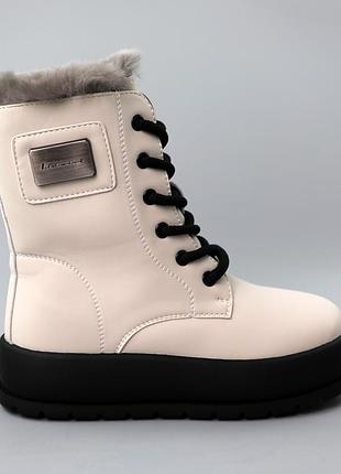 Подростковые детские зимние ботинки сапожки молочные