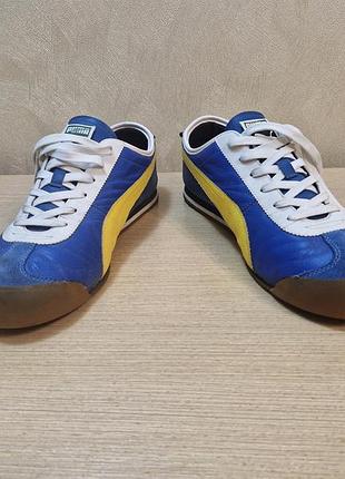 Кроссовки мужские puma roma 68 желто голубые 46-47