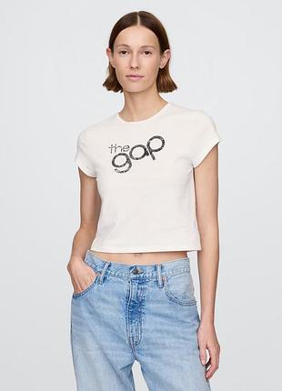 Женская укороченная футболка gap