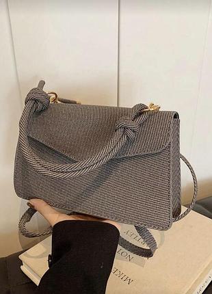 🩶 стильна сіра сумка з текстурною тканиною