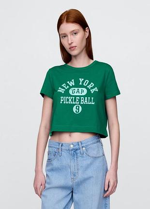 Женская укороченная футболка gap