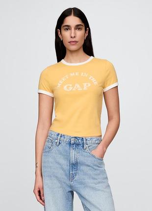 Женская укороченная футболка gap