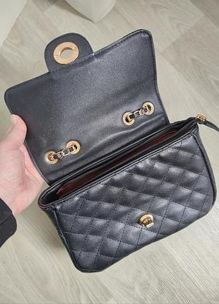 Чорна стьобана сумка 6