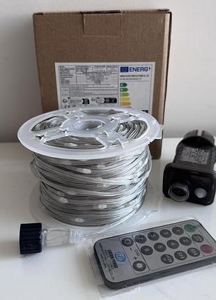 Велика led гірлянда «роса» 100м (800 led) + пульт ду. біле світло.для дому та вулиці.