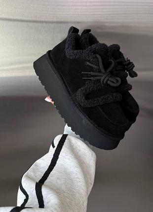 Натуральная замша, крутые зимние черные женские ботинки