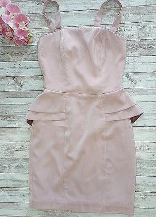Элегантное платье h&m с баской на бретелях