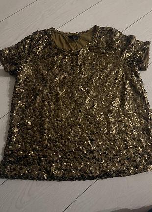 Футболка блуза ,пайетка h&m l