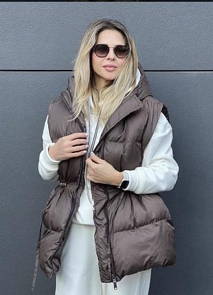 Зимова жилетка шоколад