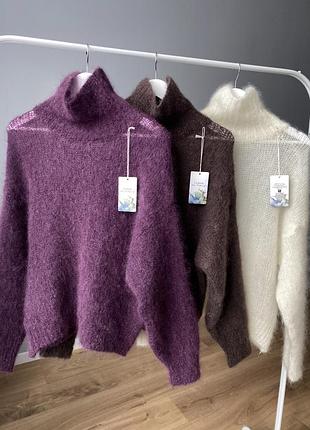 Светр з високою горловиною, мохеровий светр, жіночий светр