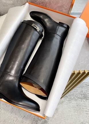 Сапоги чоботи труби 37 38 39 чорні шкіра бежеві замша