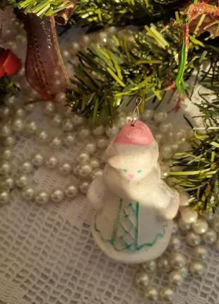Снігуронька срср скляна ялинкова іграшка в глазурі радянська7 фото