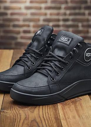 Мужские ботинки зимние натуральная кожа набивной мех ugg 700