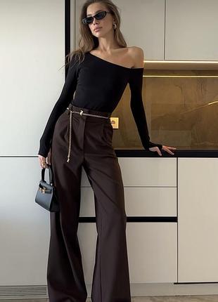 Теплі брюки шоколадного кольору