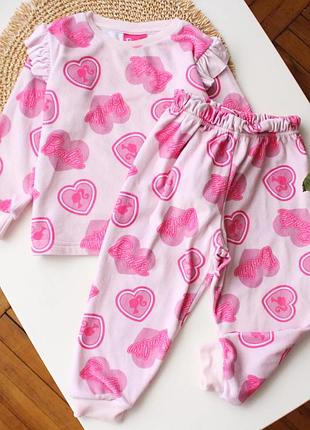 Тепла велюрова піжама barbie 2-3 роки