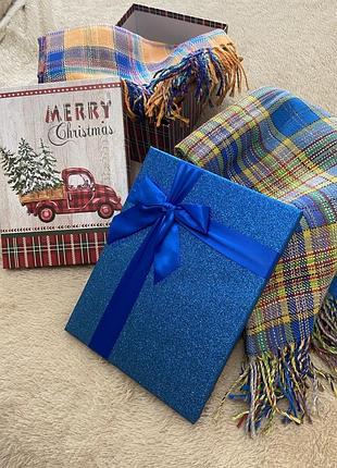 Плед в подарочной коробке, новый, шерсть