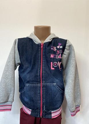 Утеплена толстовка на молнії дівчинка 4роки, 8років
