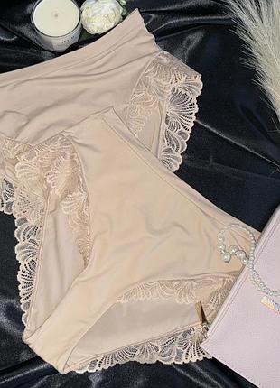 Високі трусики з  ефектом підтяжки мереживом f&f