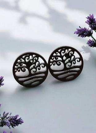 Серьги-гвоздики viking tree of life
