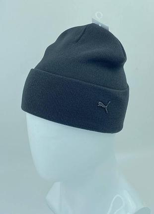 Шапка с отворотом двойная вязаная