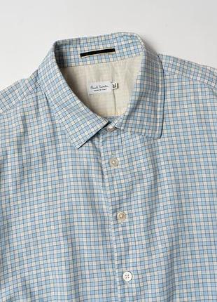 Paul smith blue white check cotton long sleeve button dress shirt [smh016578] 3