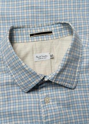 Paul smith blue white check cotton long sleeve button dress shirt [smh016578]