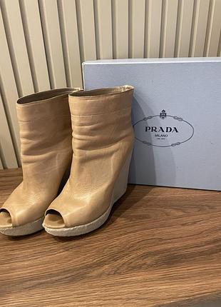 Ботільйони prada оригінал! 37 р. шкіра