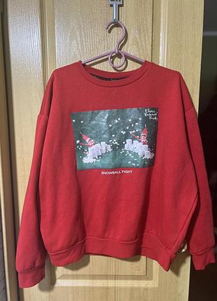 Новорічний оверсайз світшот кофта