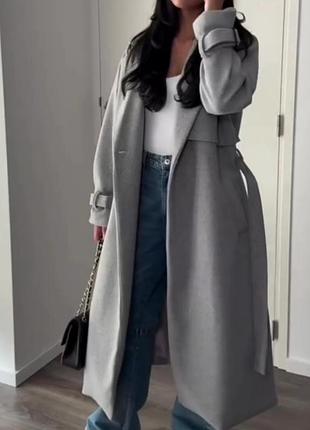 Стильное пальто зима! кашемир кашемировое на стеганой подкладке утепленное на синтепоне