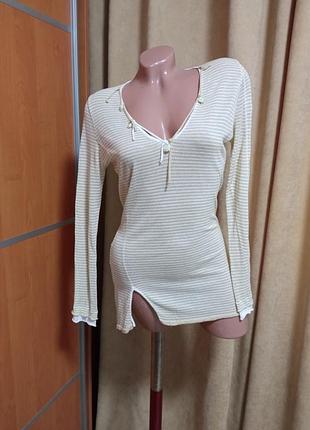 Еластична напівпрозора блузка лонгслів