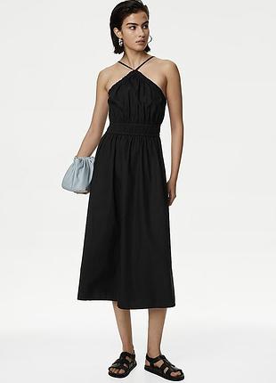 Нова бавовняна поплінова міді сукня плаття сарафан marks & spencer поплиновое хлопковое миди платье сарафан поплин хлопок