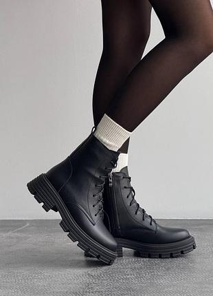 Черевики жіночі зимові  чорні з натуральної шкіри