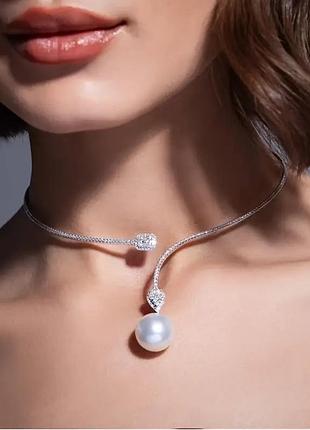 Роскошное вечернее ожерелье-скоба в стразах, 1738