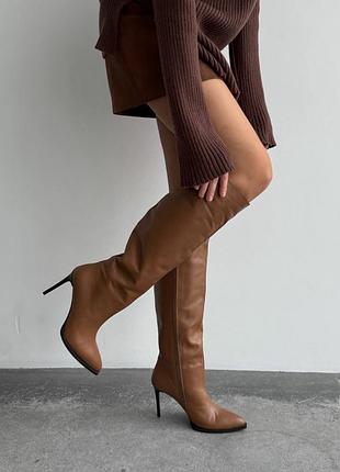 Высокие сапоги на шпильке