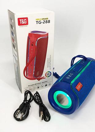 Портативна колонка bluetooth з led підсвічуванням tg288 бездротова колонка портативна потужна. колір: синій