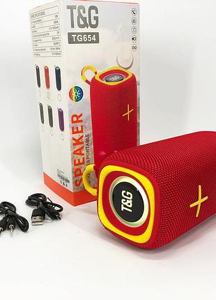 Портативная bluetooth колонка tg654 8w с подсветкой, блютуз колонка для улицы. цвет: красный