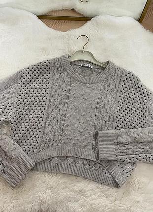 Сірий светр zara один розмір