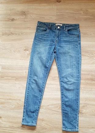 Джинси жіночі відомого бренду levi's 710 ankle super skinny синього кольору розмір xs, s